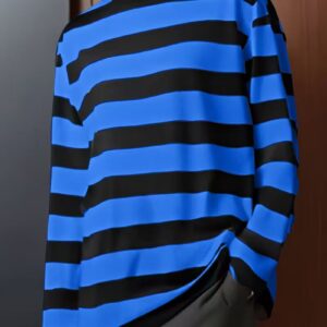 Men’s 3D Striped Print Long Sleeve T-Shirt