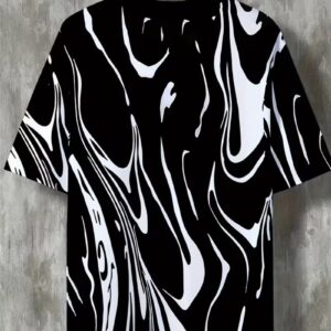 Men’s 3D Tie-Dye Contrast Print Casual T-Shirt