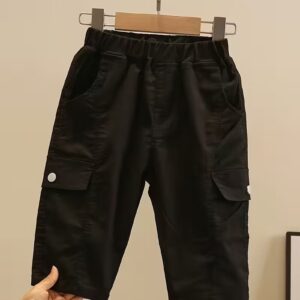 Boys’ Korean Style Patchwork Cargo Capri Shorts