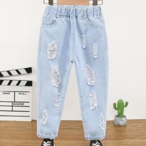 Boy's Light Blue Distressed Denim Jeans