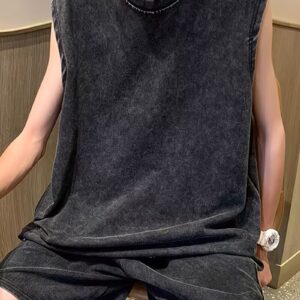 Boys’ Pure Cotton Casual Washed Vest T-Shirt