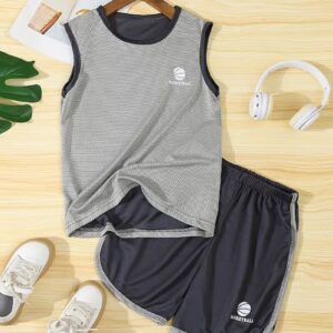 Boys’ Quick-Dry Basketball Vest and Shorts Set