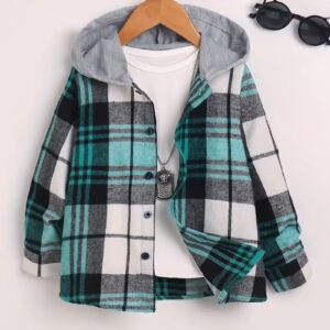Boys’ Plaid Hooded Shirt Jacket