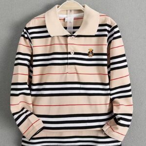 Boys’ Striped Long Sleeve Polo Shirt
