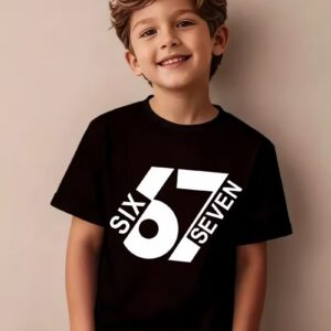 Boys’ Summer Printed Casual Crew Neck T-Shirt