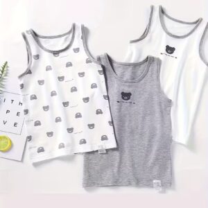 Kids’ 3-Piece Bear Print Casual Vest Set