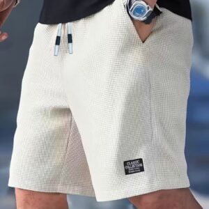 Men’s Textured Drawstring Casual Shorts
