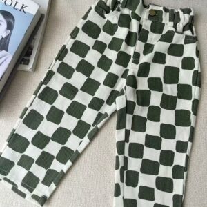 Korean Style Checkered Winter Long Pants