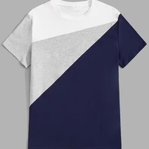 Men’s 180G Color Block Premium Crew Neck T-Shirt